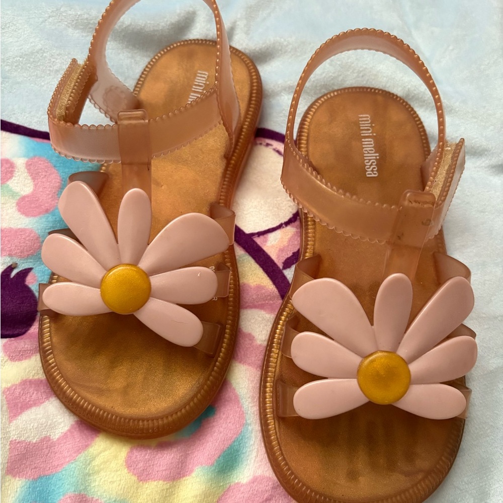 Mini Melissa Kids' Pink and Yellow Sandals